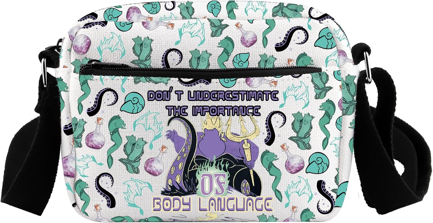 TOBGBE Sea Witch Merch Gifts Villains Witch Crossbody Bag for Fans Don't Underestimate The Importance Of Body Language