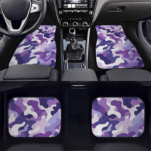 Liuqpwys Purple Camo Automotive Floor Mats with Anti-Slip Pad Driver Seat, Passe