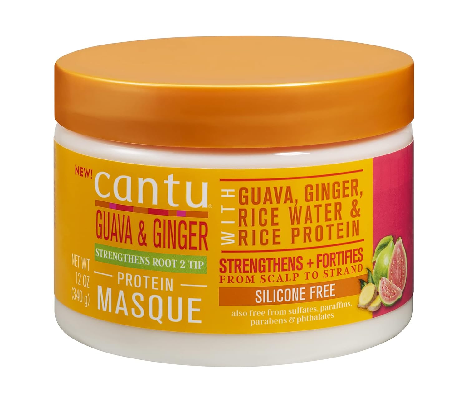 Cantu Guava & Ginger Protein Masque 12 Ounce Jar (Pack of