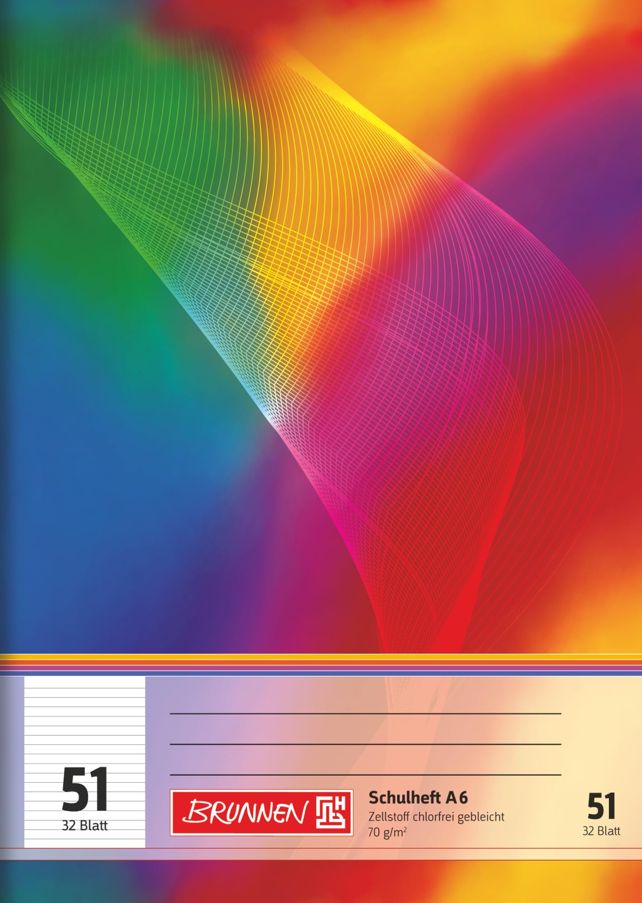 Brunnen 1046921 Exercise Book (A6, 32 Sheets, Lined, ruling 51)