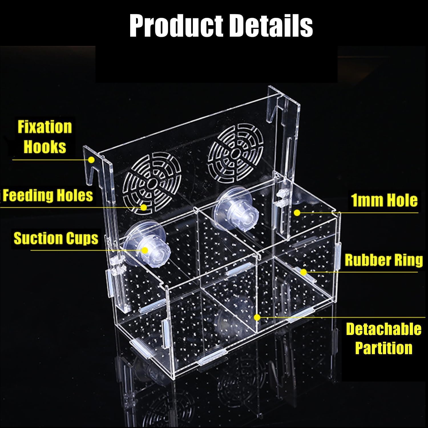 Fischzucht Kasten Acryl Fischzuchtbox Laichkasten für Aquarium Isolationsbox Aufzuchtbecken Aquarium Fischabscheider für Fish Tank Aquarienfisch Zuchtbox für Babyfische