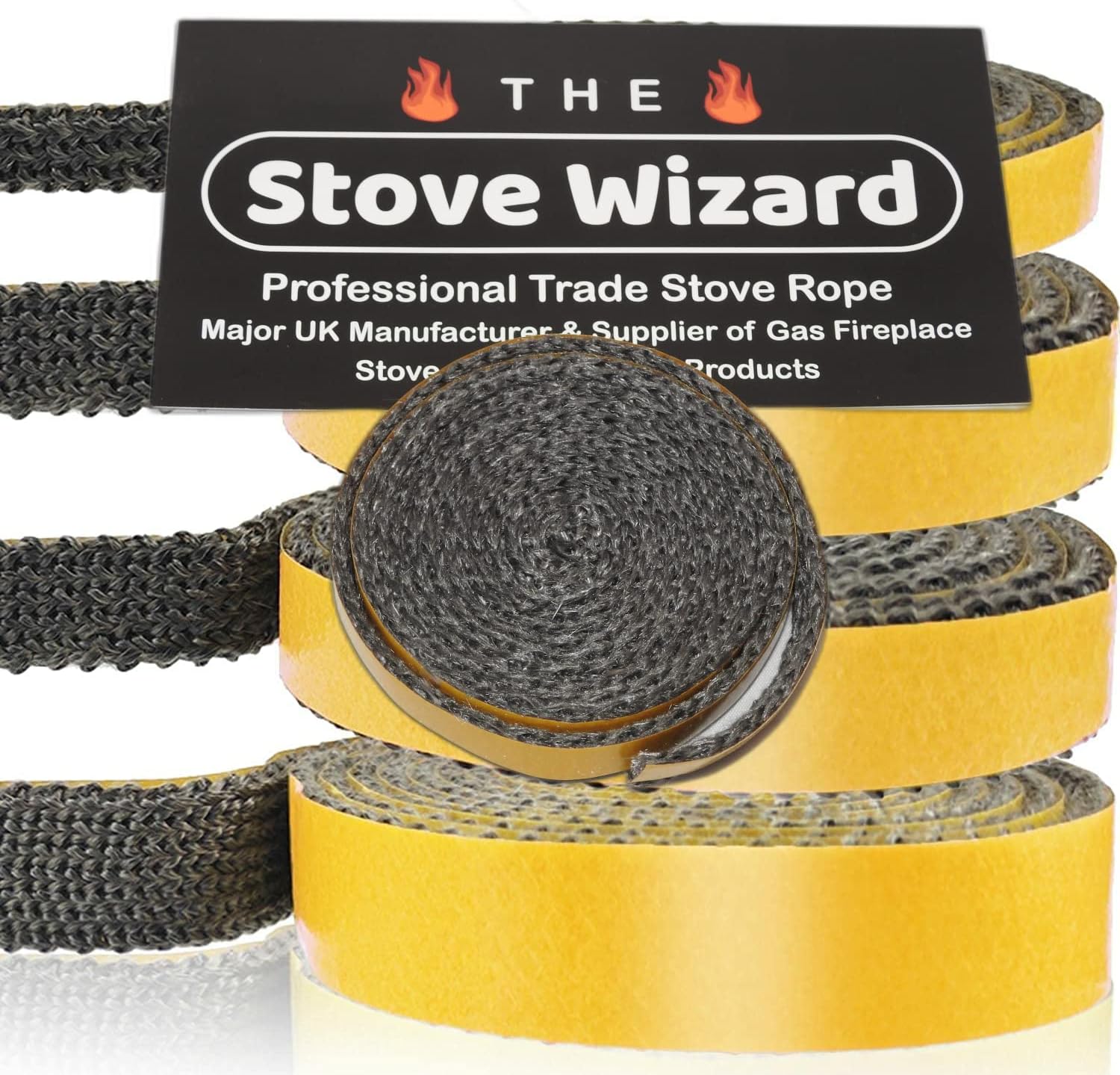 The Stove Wizard Fire Rope for Wood Burning Stove, Self Adhesive Seal