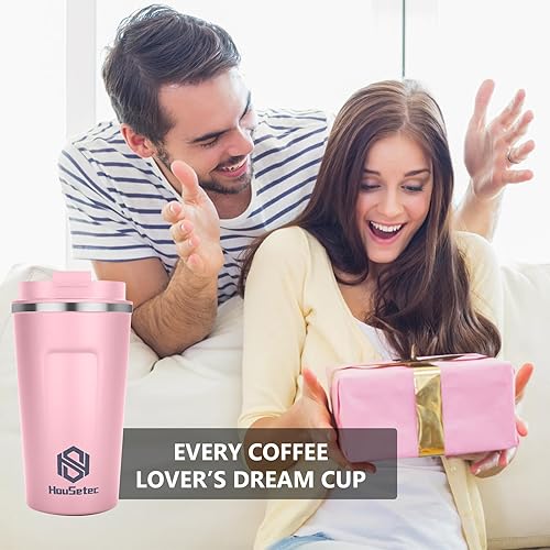 Miniatura 8 de Taza de café, vasos de café con popotes y cepillos para pajillas, taza de café de viaje con tapas a prueba de fugas para mantener el agua caliente y