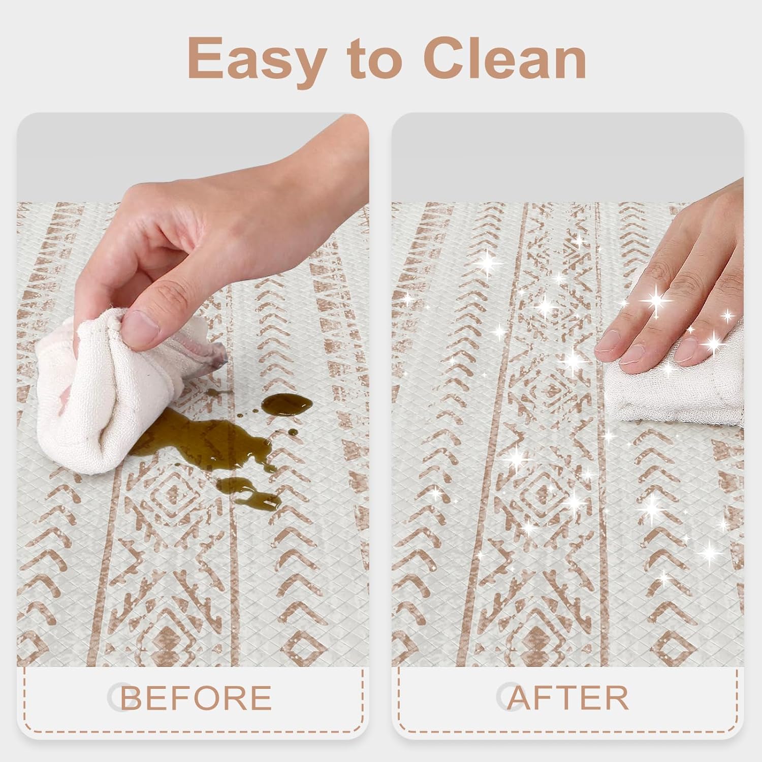 Anti Fatigue Mats for Kitchen Floor Non Slip, Cushion Kitchen Mats for Floor 2 Piece, Memory Foam Kitchen Mat Waterproof, Comfort Standing Mat for Office, Laundry, Sink, Khaki