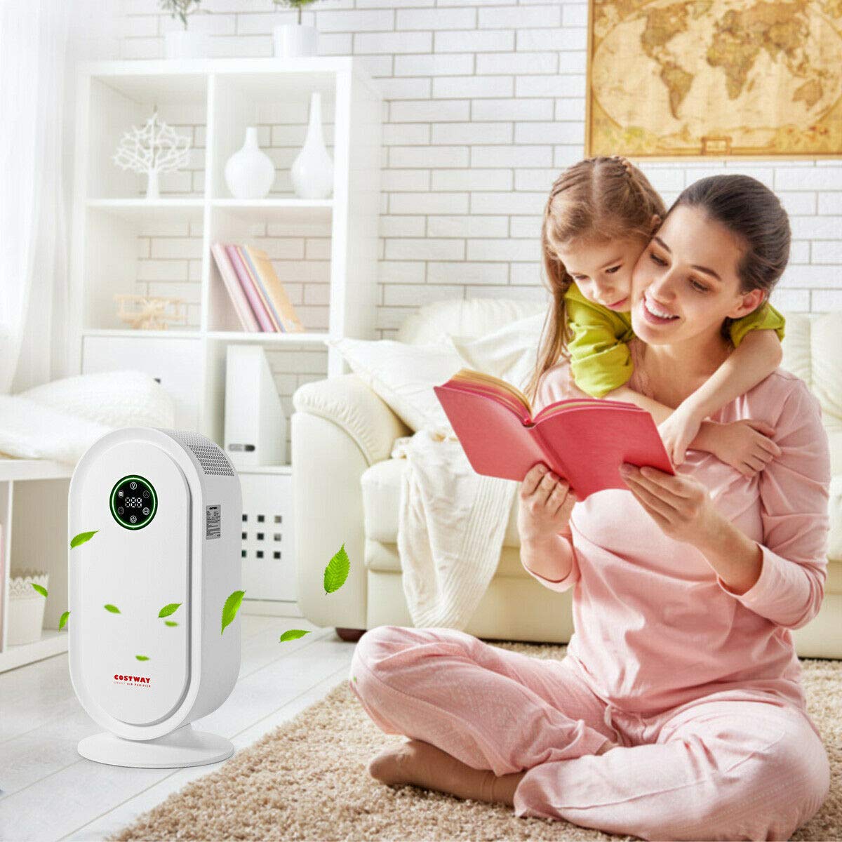 COSTWAY HEPA Air Purifier for Large Home, Covers up to 431 Sq Ft, Sleep Timer and Child Lock Mode, Quiet Operation, Dust, Odor and Smoke, w/True HEPA Filter, Perfect for Home and Office