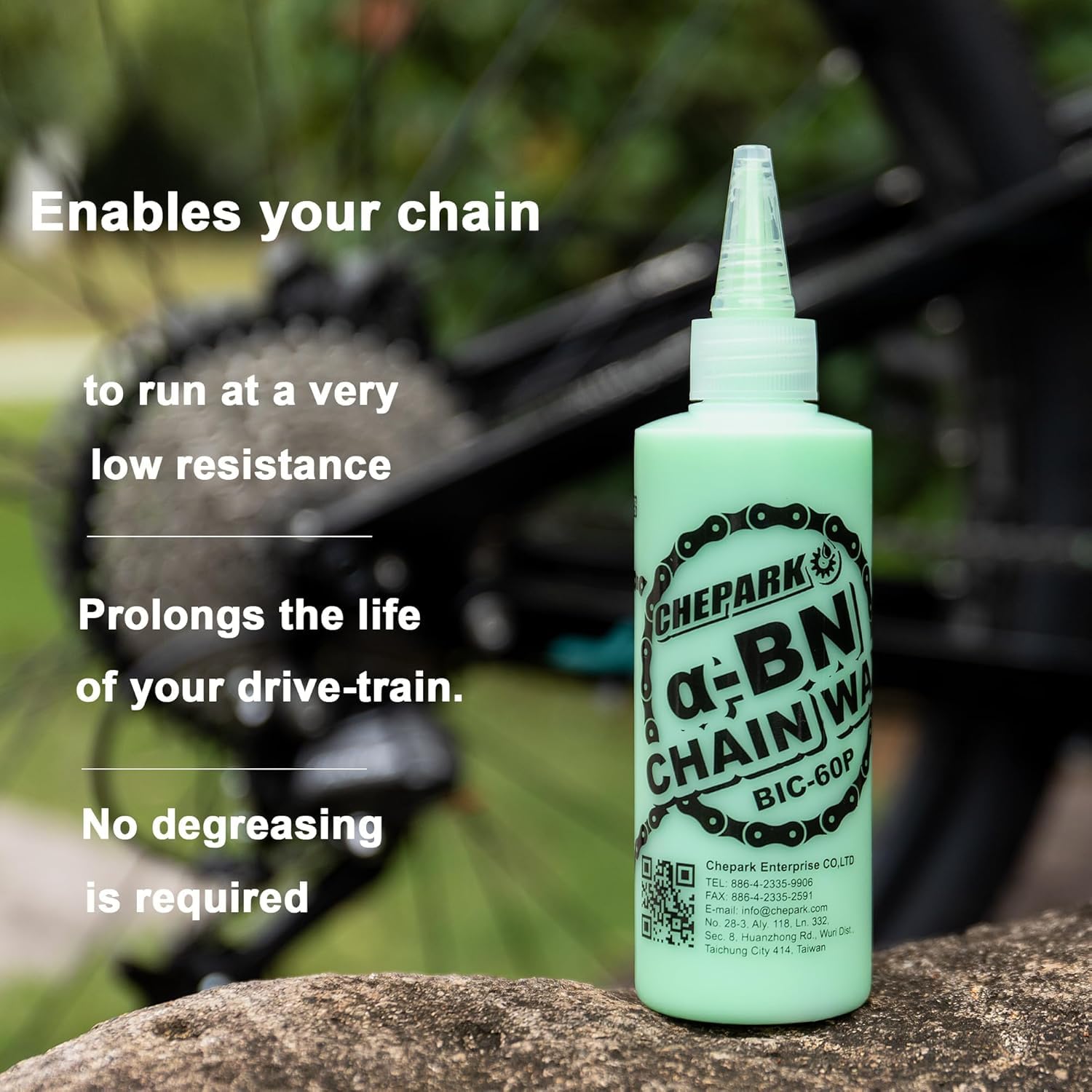 CHEPARK Olej do łańcuchów rowerowych Ceramic Chain Wax – wysokowydajny środek smarujący do łańcuchów z cząstkami ceramicznymi, olej do łańcuchów rowerowych do rowerów MTB, rowerów elektrycznych