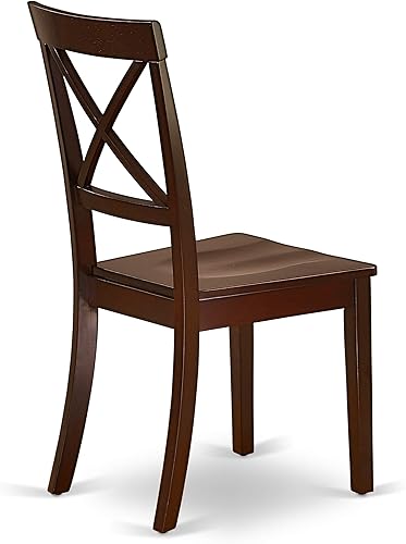 Miniatura 9 de East West Furniture ANBO5-MAH-W - Juego de comedor de 5 piezas para 4 personas, incluye una mesa de cocina redonda con pedestal y 4 sillas de