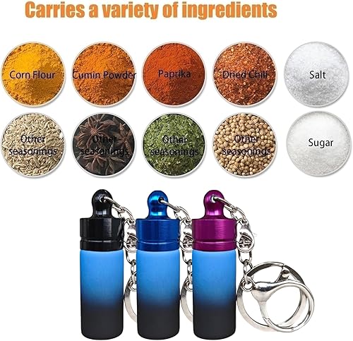 Miniatura 2 de Paquete de 3 mini cajas de almacenamiento de vidrio, contenedor impermeable para llavero, estuche compacto portátil de almacenamiento de alimentos