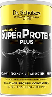 Dr. Schulze's SuperProtein Plus - Plant-Based Protein Powder - Active Lifestyle Supplement - Supports Muscle Health - Drink Mix - Gluten-Free & Vegan - 19 oz (20 Servings)