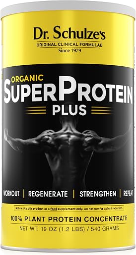 Dr. Schulze's SuperProtein Plus - Plant-Based Protein Powder - Active Lifestyle Supplement - Supports Muscle Health - Drink Mix - Gluten-Free & Vegan - 19 oz (20 Servings)