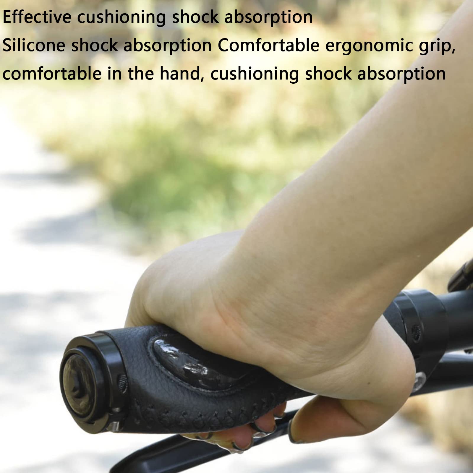 Guidon de vélo, rehausseurs de Guidon, poignées de vélo de Montagne verrouillables, poignées de Guidon de vélo antidérapantes Absorbant Les Chocs for VTT MBX Bike Scooter électrique(Red)
