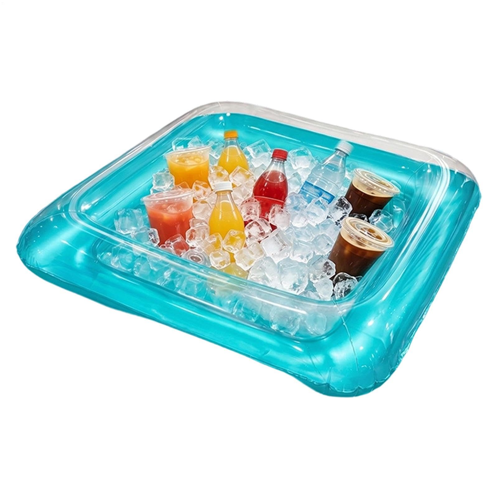 Bar Gonfiabile Vassoio Galleggiante Quadrato Grande Portatile Con Tappo Di | Cooler Gonfiabile Da Tavolo Per Feste Esterno Patio Birra Bevande Snack Picnic Spiaggia Barca