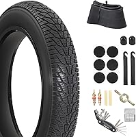 Vista 1 de 20x4.0/ 20x3.0/ 26x4.0 Fat Bike Tires, 20x4/ 20x3/ 26x4 Fat Tire Tube and Bicycle Repair Tool Kit, Foldable Heavy Duty Off-Road Bike, Ebike Fat