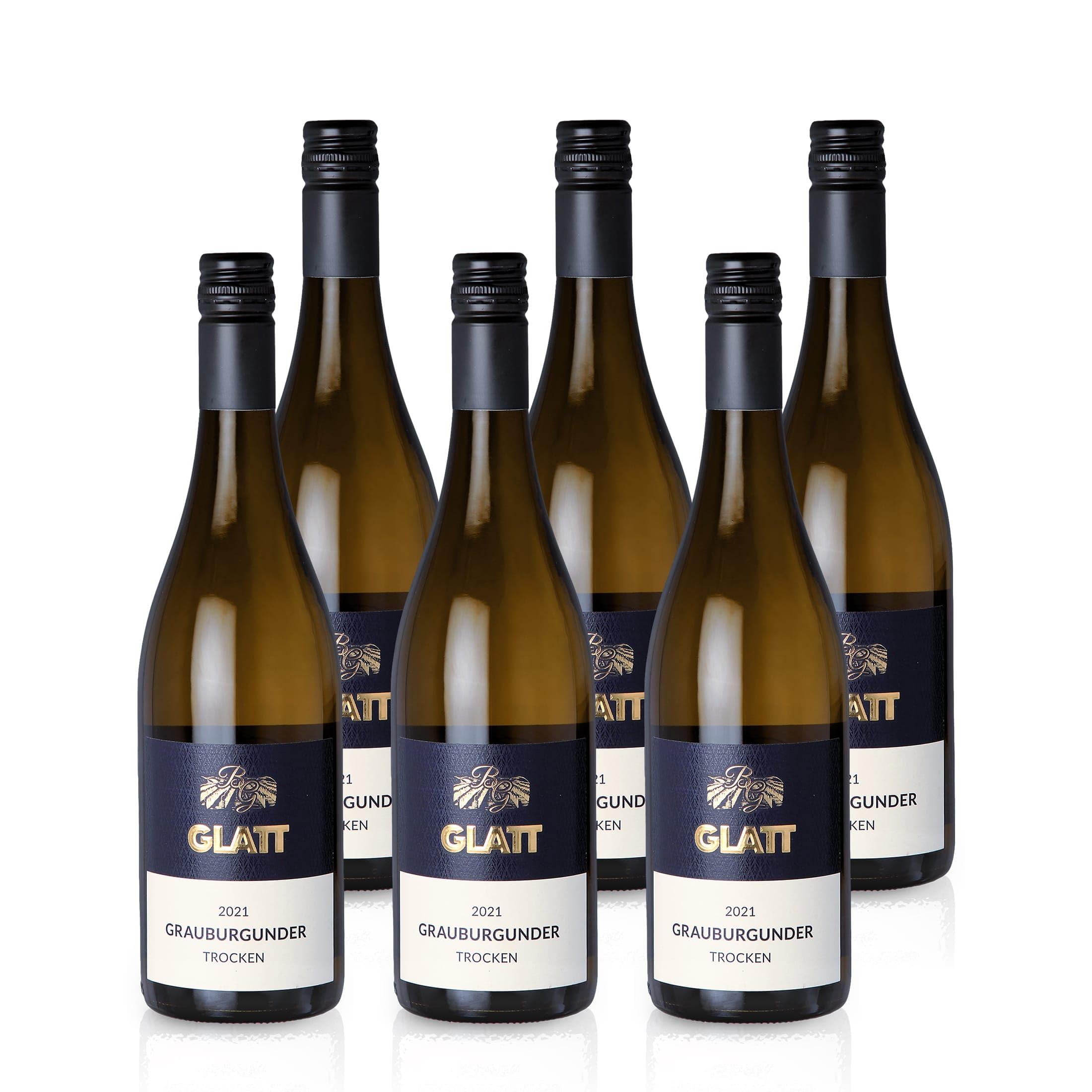 GLATT Grauburgunder trocken 2021 | Qualitätswein vom Kaiserstuhl/Baden, Deutschland | Leicht & Fruchtig im Geschmack | Weißwein aus der Pinot Gris-Traube (6x 0,75L)