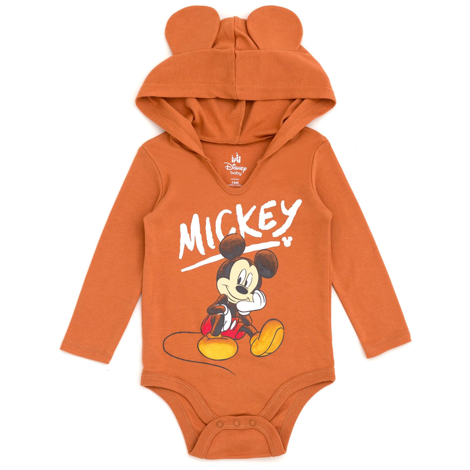 Disney Klasyczne body dla niemowląt Myszka Miki Kubuś Puchatek Minnie 3-pak noworodka i niemowląt (noworodek - 24 miesiące), zielony/biały/spalony pomarańczowy, noworodek, zielony/biały / spalony