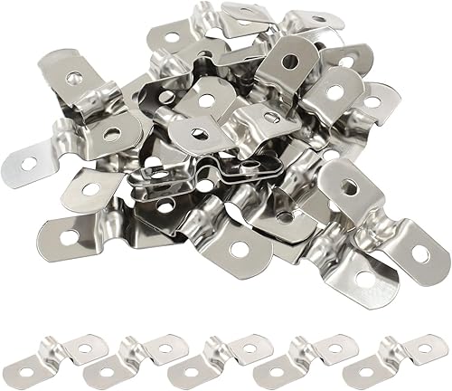 Miniatura 5 de 30 abrazaderas de conducto de dos agujeros de 14 de pulgada, correa rígida de acero inoxidable M5, abrazadera en U de metal, soporte de correa de