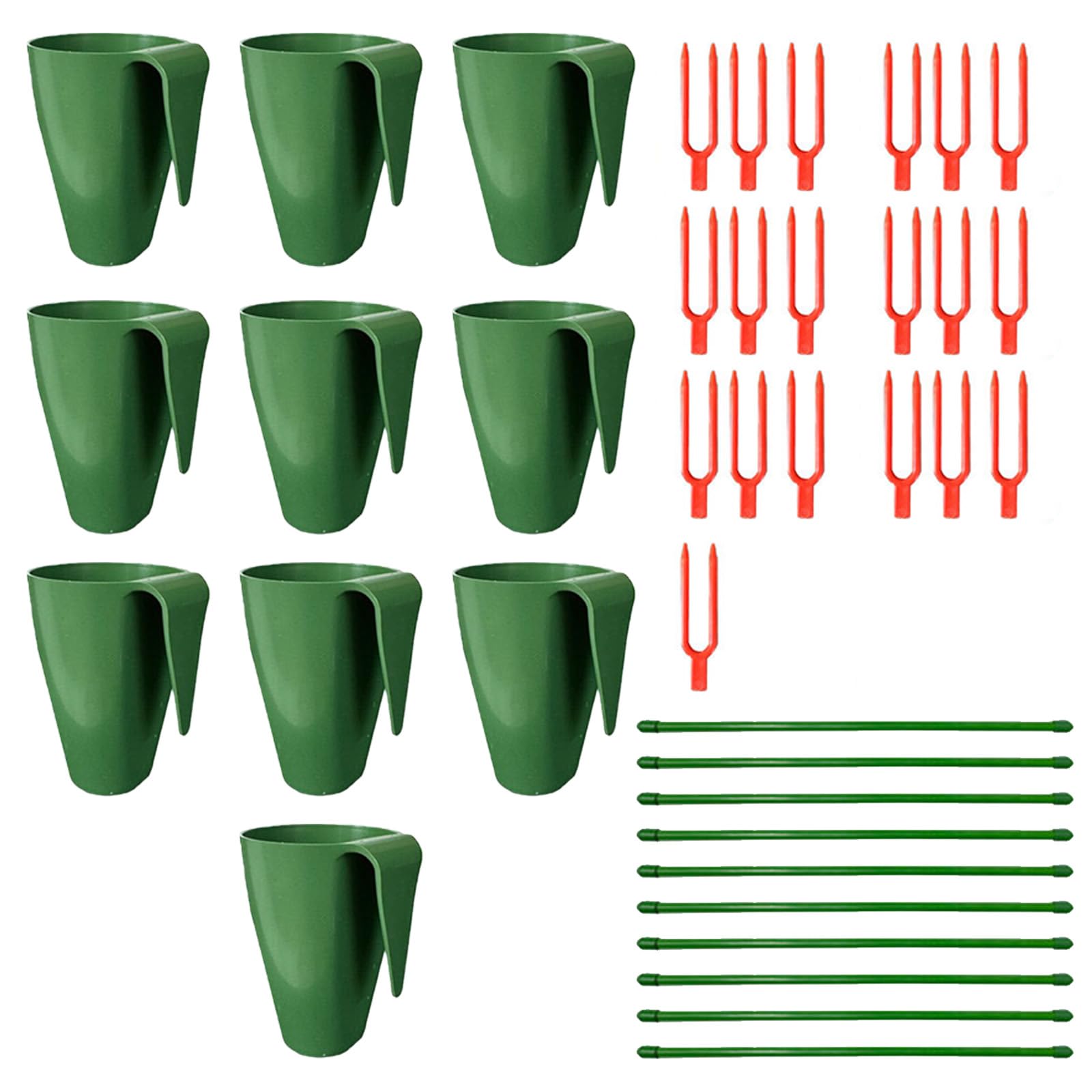 Piceioep Food Grade Propagation Cups Set with Aeration Holes and Runner Forks for Strawberry Seedlings in Various Environments Weather Resistant Propagation Cups