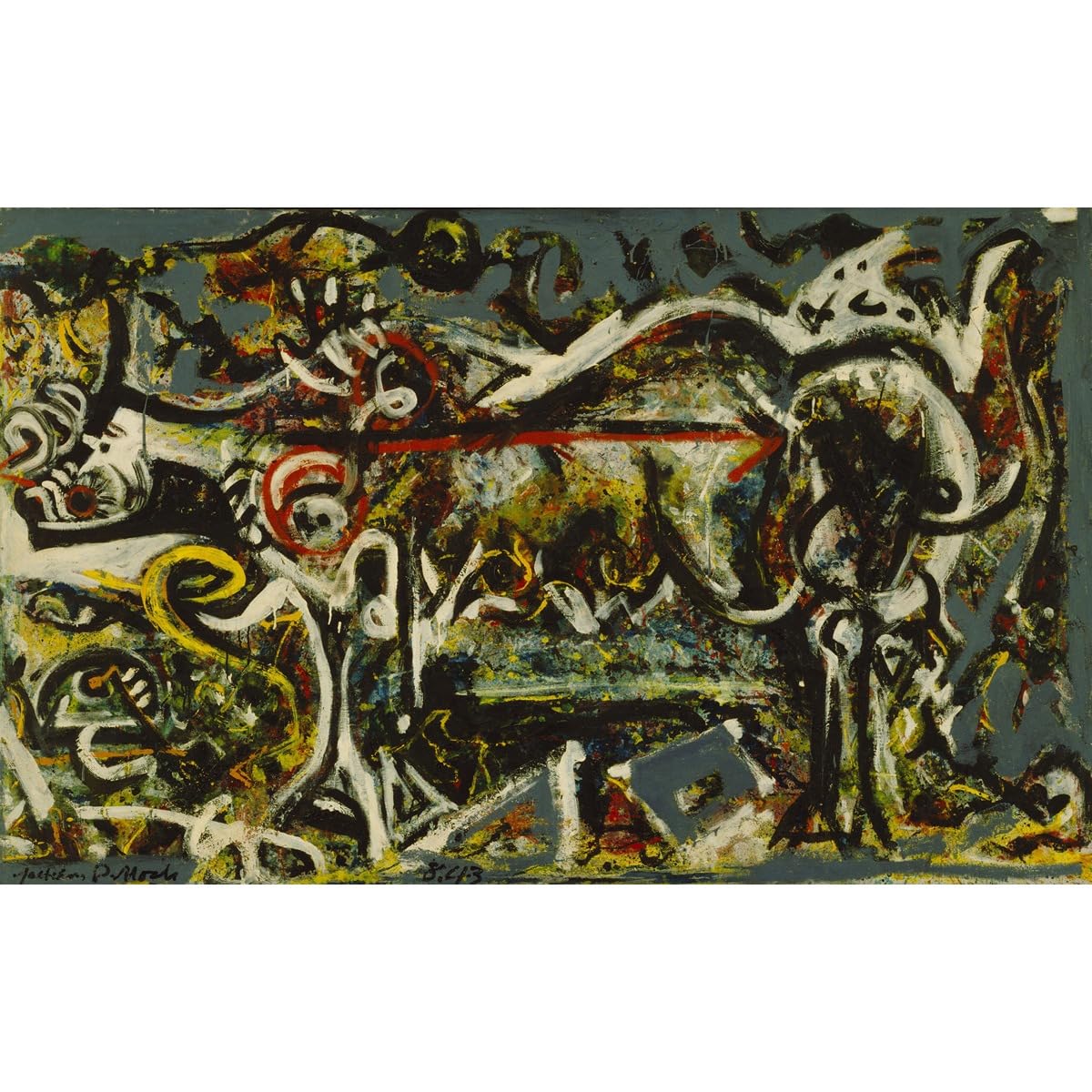 Jackson Pollock The She-Wolf toile roulée grand format décoration murale ARTICULOZY