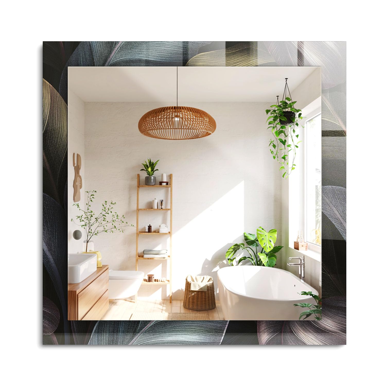 Miroir moderne pour agrandir une petite pièce avec son cadre en verre