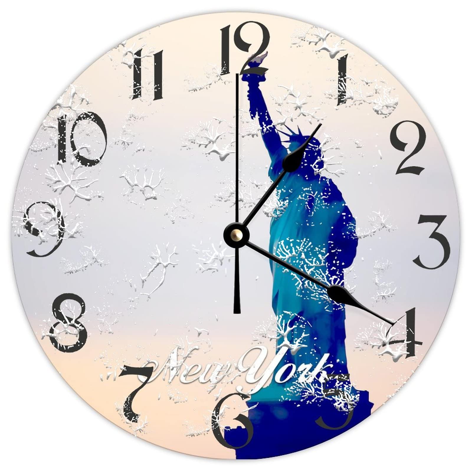 Horloge bois New York City haut de gamme avec mécanisme à quartz de qualité