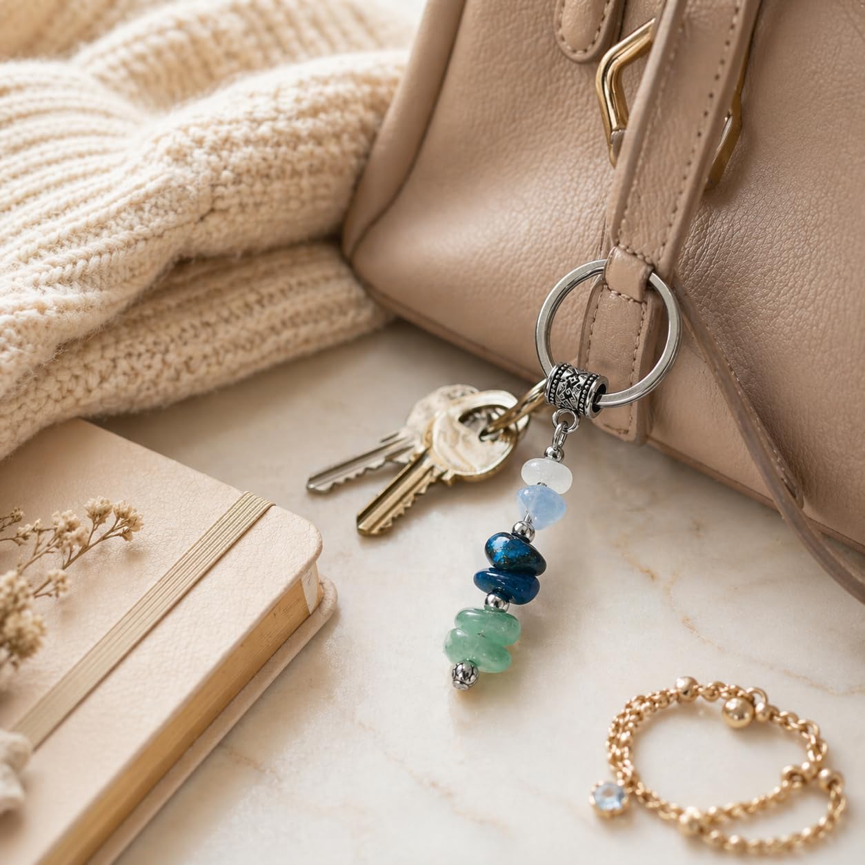 Cute Natural Crystal Keychain for Women, Retirement, New Beginnings image 3