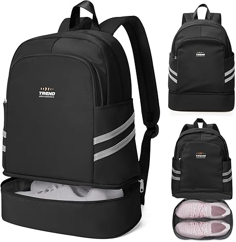 coofay Mochila de gimnasio para mujer, mochila impermeable con compartimento para zapatos, mochila de viaje, mochila deportiva, bolsa de gimnasio