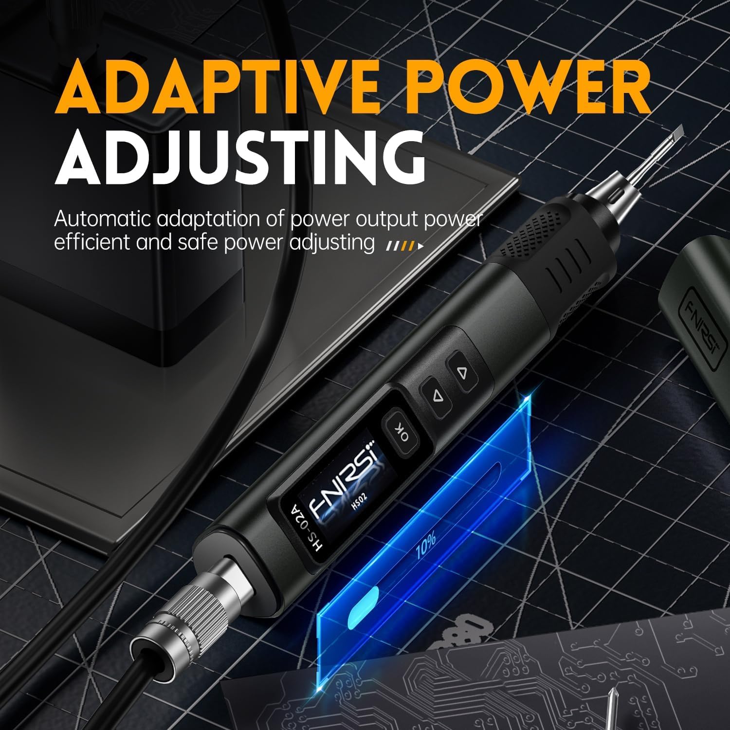HS 02B Soldador Estaño,DC 9-24V Soldering Iron Calentamiento Rápido 212-842 ℉ 3 Ajustes De Temperatura Preestablecidos 3 Puntas De Soldadura Herramientas De Soldadura Electrónica