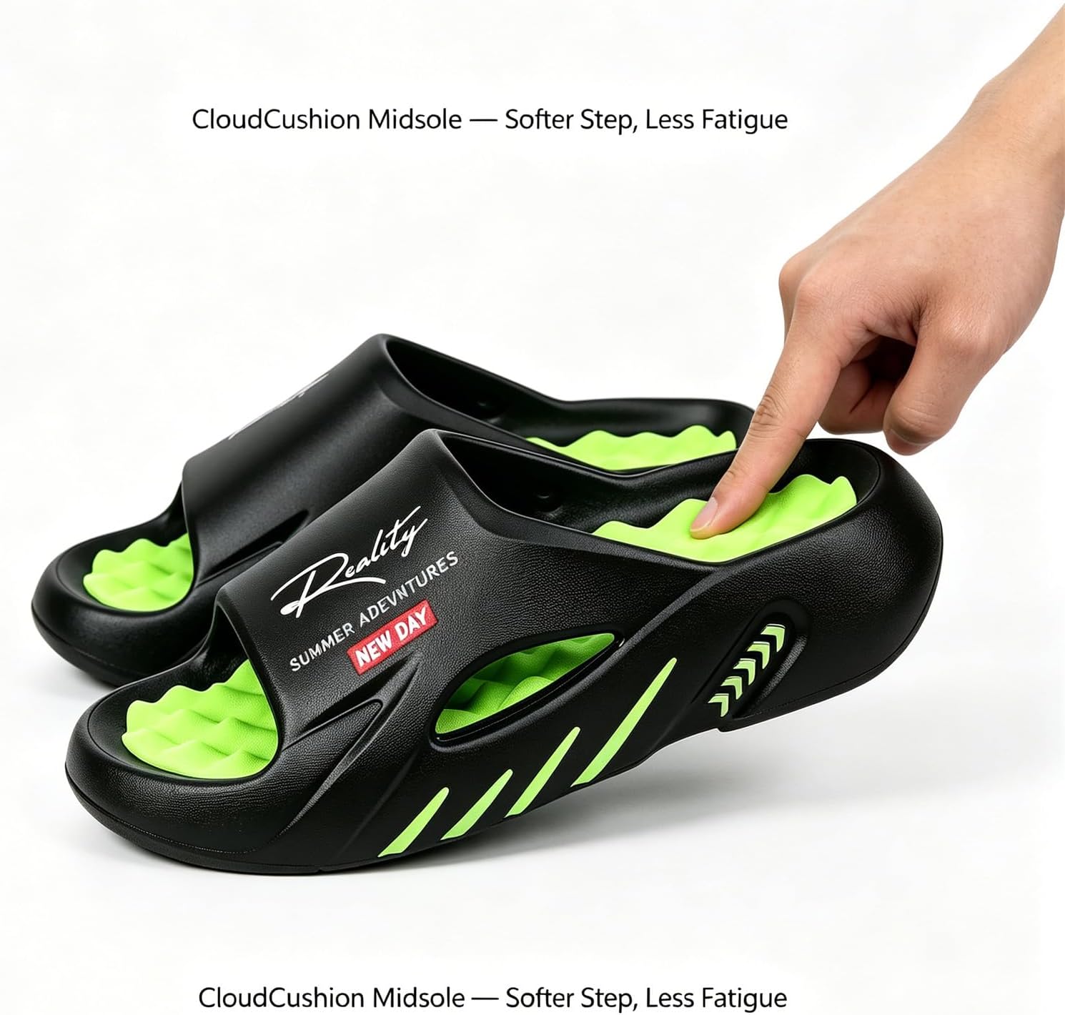 Londyx Mens Slides, Men’S Thick Sole Comfort Slide Sandals, Suitable for Everyday Wear, Convenient, and Versatile.