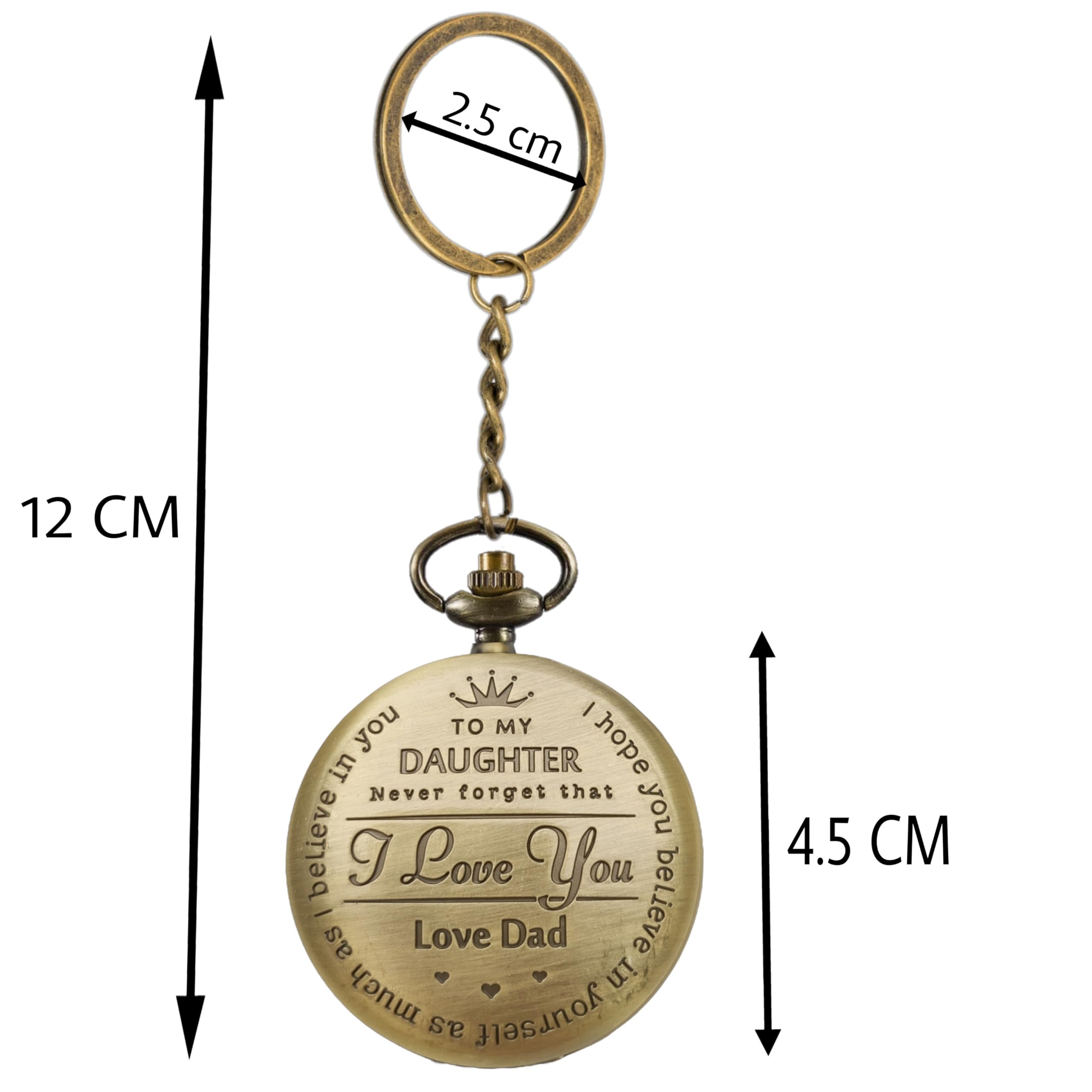 Tiny Tim Watch Keychain - Love Dad Gift for Daughter -3