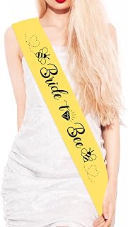 JOYMEMO Bride To Bee Sash for Bridal Shower - Bee Bachelorette Party Decorations, Bride To Bee Bridal Shower Party Decor, Bee Themed Engagement Wedding Party