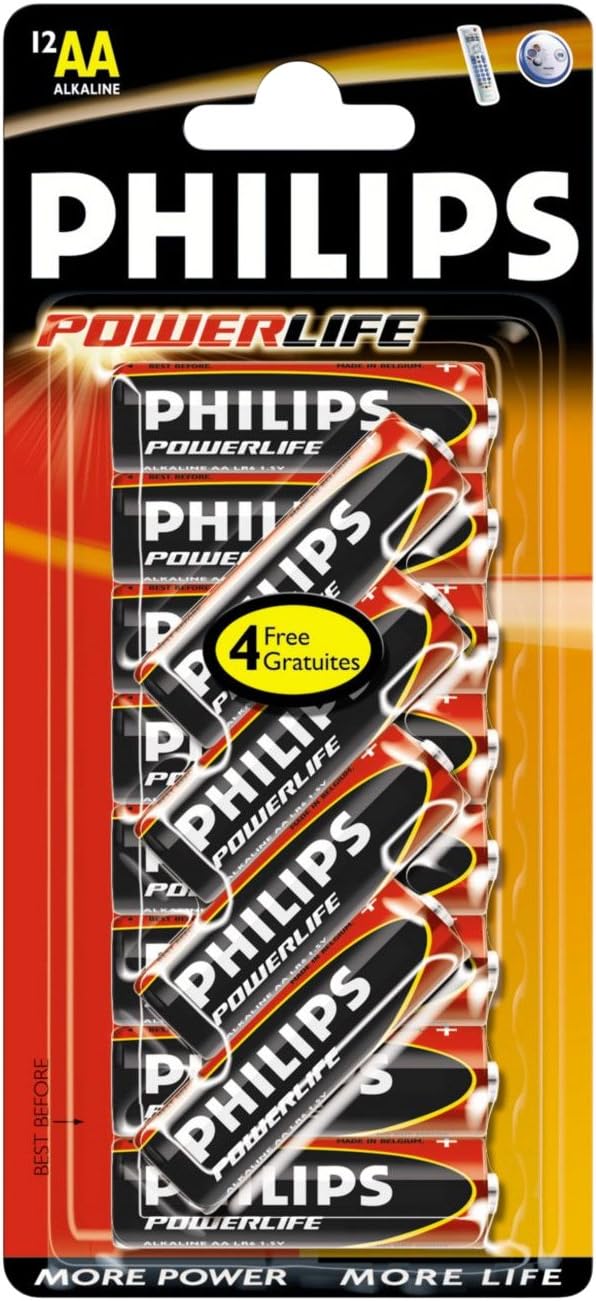 Philips PowerLife Alkaline AAA Multipack (12 Batteries) Amazon.co.uk