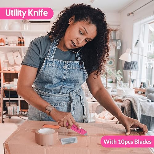 Miniatura 5 de THINKWORK Juego de 20 pistolas de grapas ligeras, pistolas de grapas rosasuso doméstico con 2100 grapas JT21 y removedor de grapas, pistola de