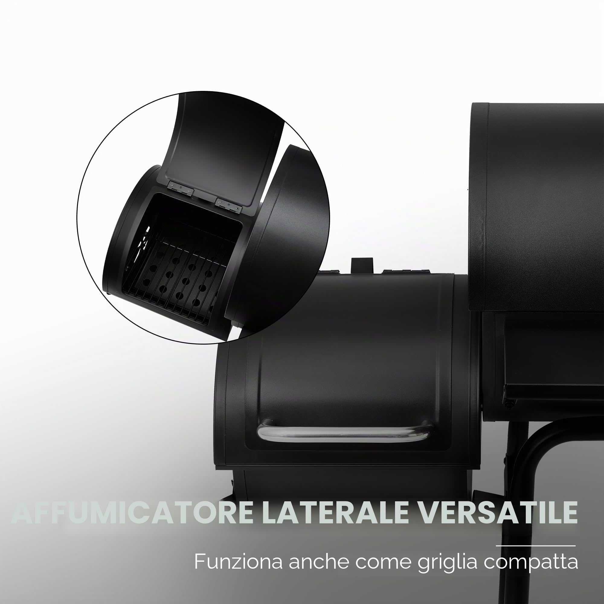 Royal Gourmet BBQ - Barbecue a carbonella e affumicatore offset | superficie quadrata 800 pollici, per campeggio | nero, modello CC1830S