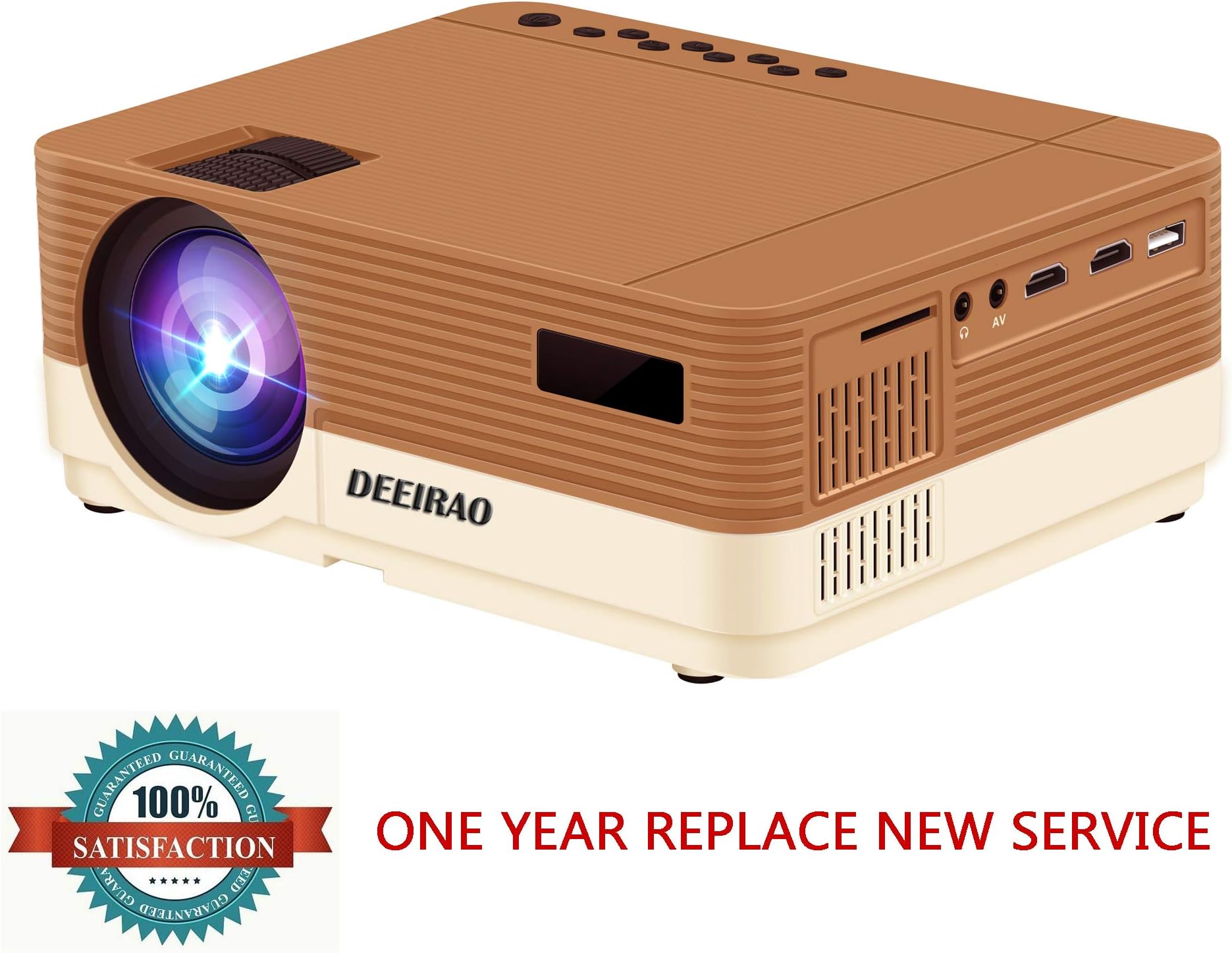 LED Portable Projector, Deeirao 3600 Lumens Video Projector Indoor Outdoor Support 2K 1080P 720P Compatible with Fire TV Stick,PS4,Xbox,Bluray Player