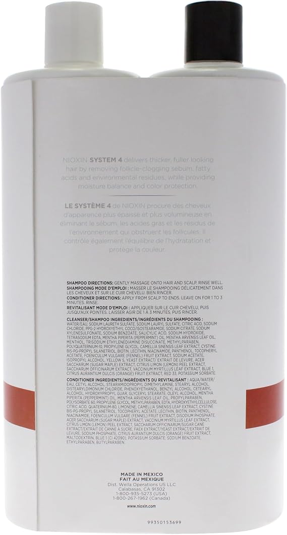 Nioxin System 4 Cleanser & Scalp Therapy Conditioner Duo 33.8 OZ
