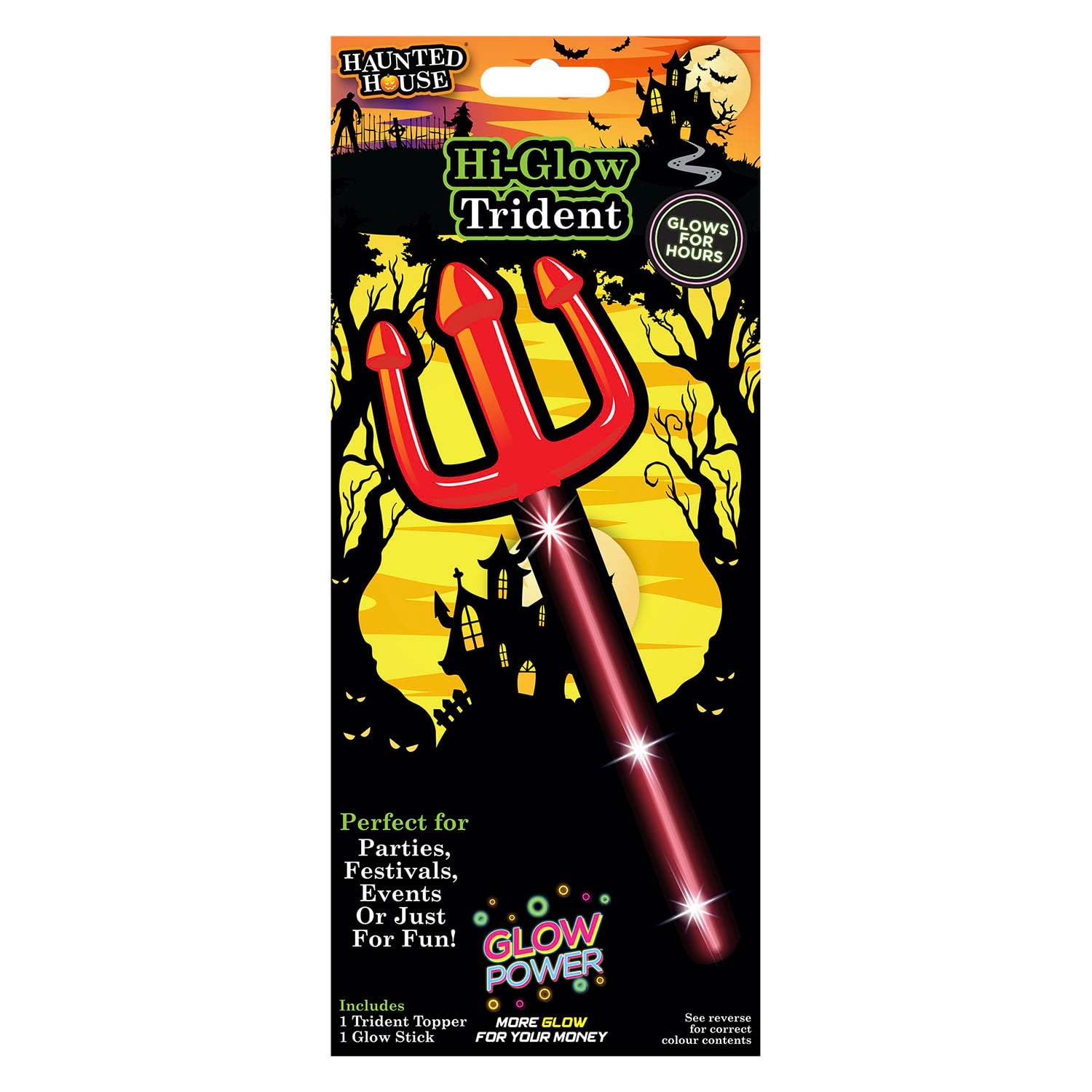 VFM e-Store - Glowing Trident Halloween Costume Accessory Halloween Party, Trick Or Treat Spooky Halloween Parties, Creepy, Fright, Costume, Fancy Dess Accessories and Props - Red