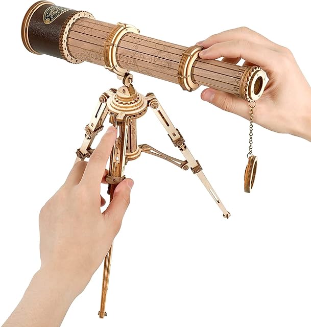 RoWood 3D Wooden Puzzles Monocular Telescope, Wooden Model Building Science Kit, Creative Gift for Adults