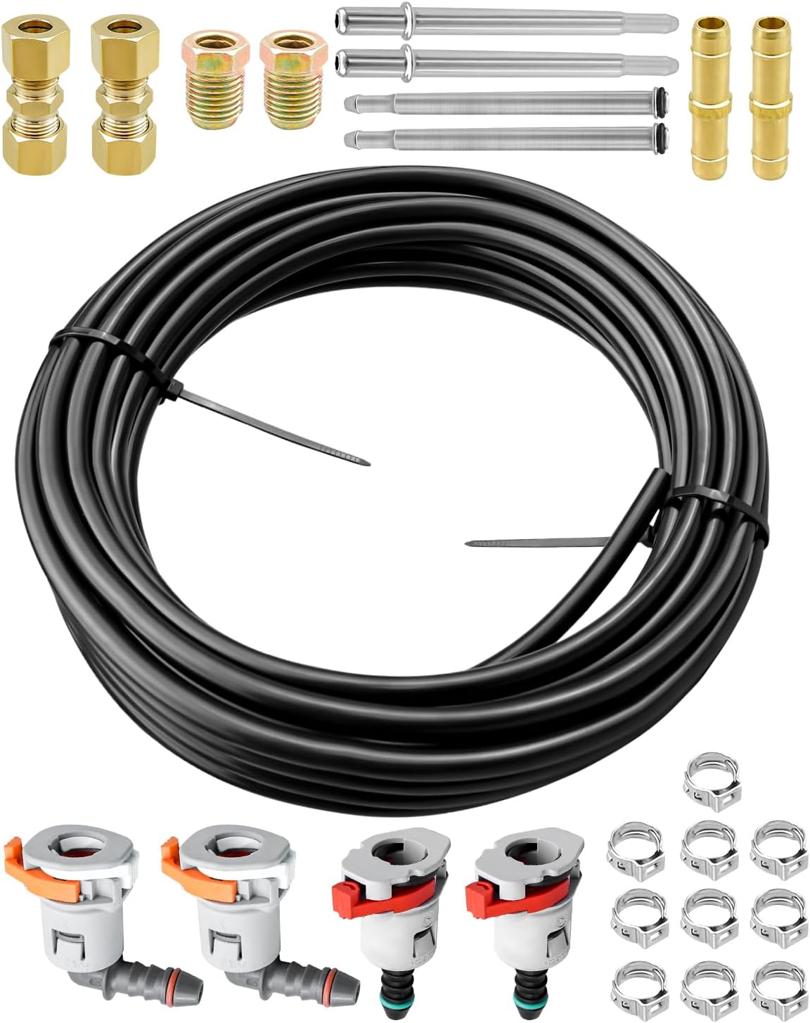 23Pack 25Ft Fuel Line Repair Kit Replace FLK-56, Nylon Fuel Line Quick Connector, High-Performance Tubing for Fuel System Repairs and Upgrades, 5/16" 8mm