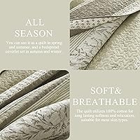 Vista 6 de DDUOXIN Edredón 100 % algodón, tamaño King, moderno a rayas con 2 fundas de almohada, juego de ropa de cama reversible ligero para todas