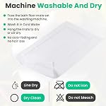 Canadian Linen Yukon Mattes de bain, 2 Paquet, 20.00x30.Léger Quick Dry Picture Frame Design Cotton Zone Baignoires [Pas Rug de salle de bains] Serviettes de douche douces, Tapis de sol absorbant, Tapis d'eau lavable, Blanc