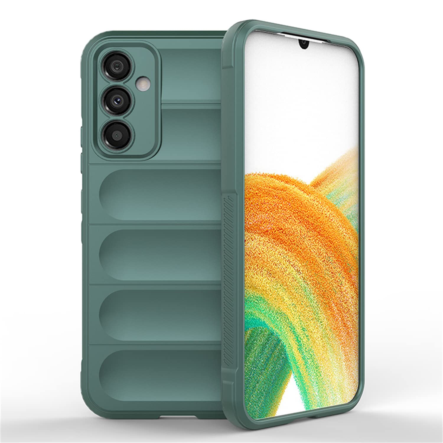 SZGULAIKE Cover for Samsung Galaxy A34 5G, [Airbag Design] Rugged Slim Protective Case, Soft Silicone + TPU Bumper Case Shockproof Anti-Drop Cover - Green