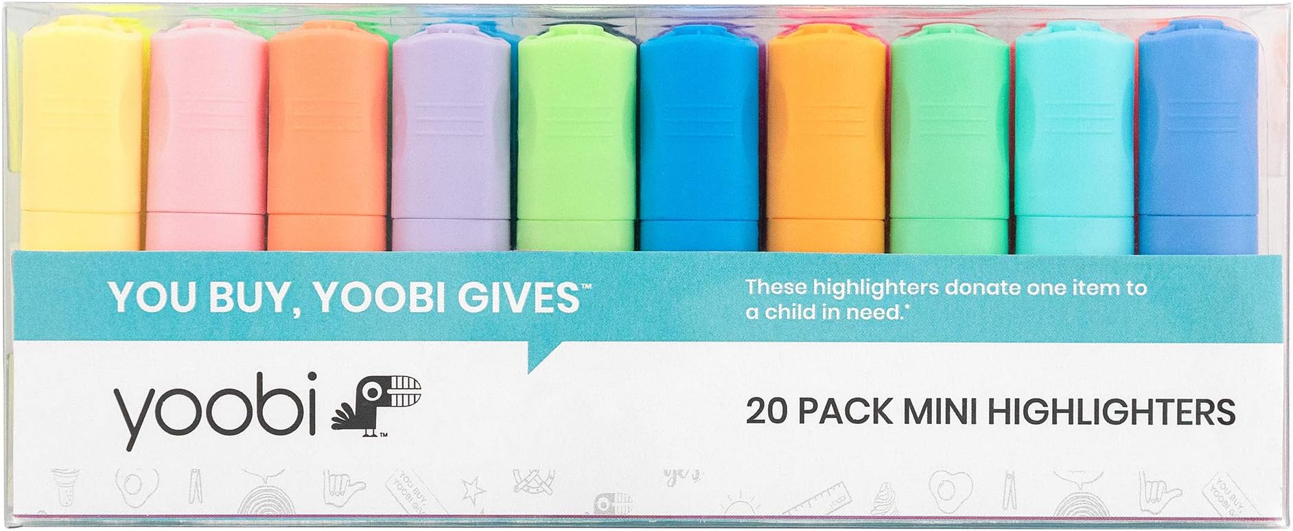 Yoobi | Mini Highlighters | Multicolor Variety Pack of 20