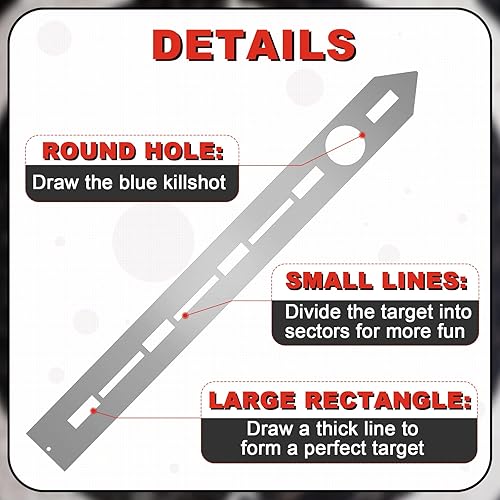 Miniatura 3 de Plantilla de objetivo de lanzamiento de hacha, plantilla de acero inoxidable, plantilla de objetivo viene con 3 marcadores de hacha, tablero de tiro