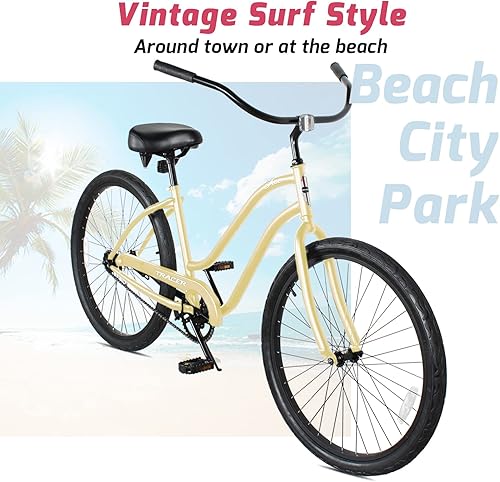 Miniatura 68 de Tracer ACE - Bicicleta crucero de playa de una sola velocidad de 26 pulgadas con freno de posavasos para hombres y mujeres, varios colores verde