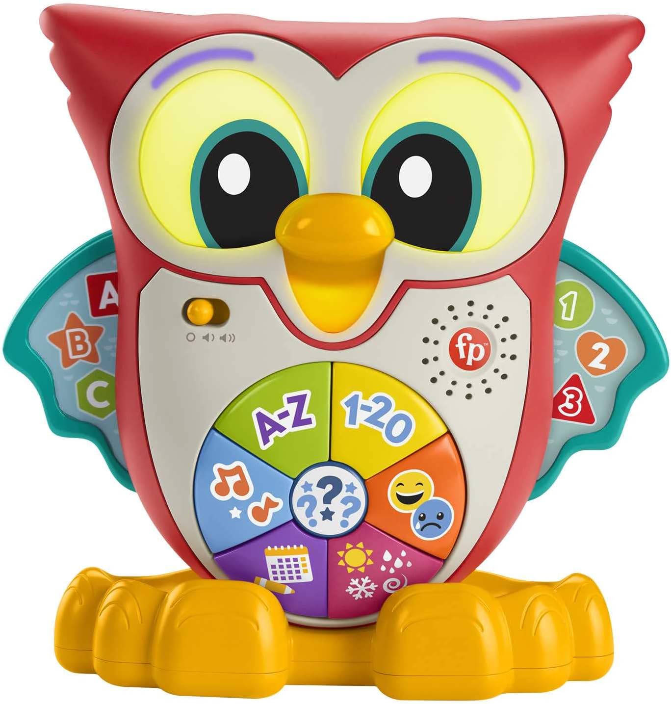 Fisher-Price Linkimals Light-Up & Learn Owl, interactive musical learning toy with lights and motion for toddlers ages 18 months and older, HJM70