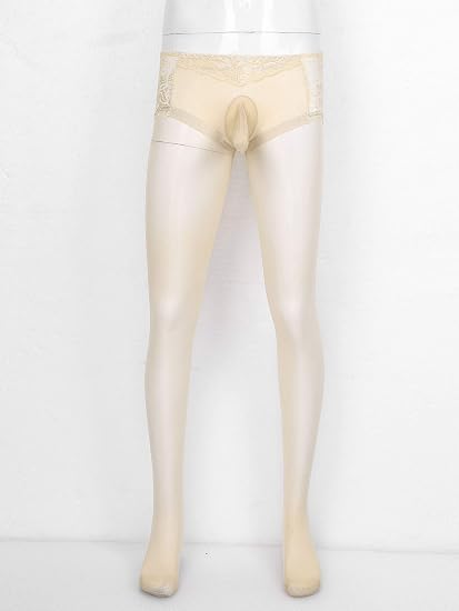 Collant Homme Brillant Transparent Fitness - Haut Manches Longues Avec Culotte Intégrée