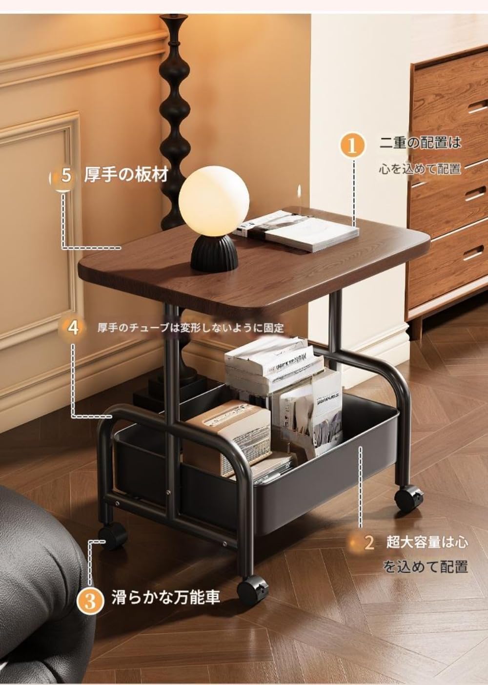 木製長方形テーブル 引き出し付き キャスター付き 木製長方形テーブル 引き出し付き キャスター付き 木製長方形テーブル