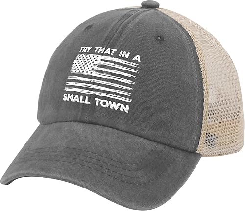 Miniatura 4 de Hat Try That in Small Towns Trucker Hat Men Funny Mesh Cap for Summer