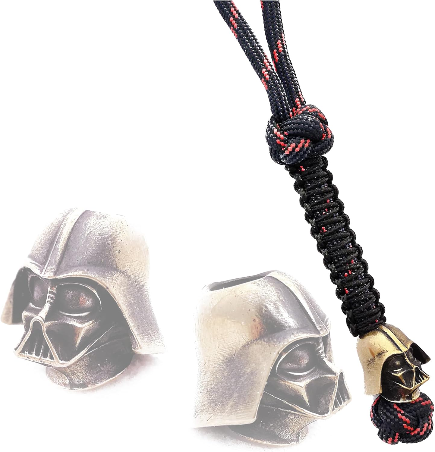 CooB EDC Paracord Knife Lanyard, Keychain with Hand Casted Bronze Paracord Bead Charm for Custom Knives Lanyards 1Pcs/Lot (Bronze)