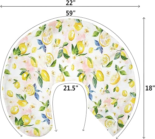 Miniatura 9 de Fundas de almohada de lactancia vintage para bebés con limones para niños y niñas, ramas de limón, hojas, flores, fundas de almohada de lactancia